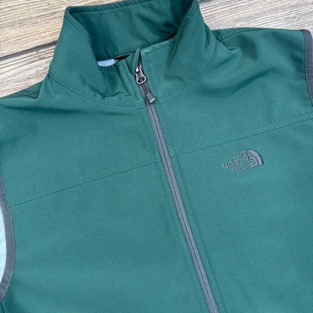 The North Face Mens LARGE Vest Green Apex Bionic Softshell Polartec Excellent - Picture 2 of 9